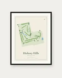 Hickory Hills Country CLub map print, framed poster