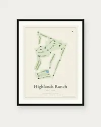 Highlands Ranch Golf Club map print, framed poster