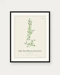 Lake San Marcos Executive Golf Course map print, framed poster