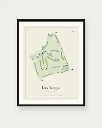 Las Vegas Country Club map print, framed poster