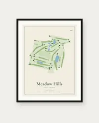 Meadow Hills Golf Course map print, framed poster
