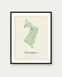 Mendakota Country Club map print, framed poster
