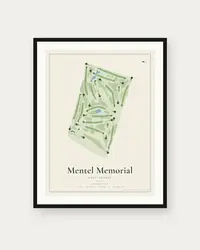 Mentel Memorial Golf Course map print, framed poster