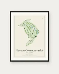 Newton Commonwealth Golf Course map print, framed poster