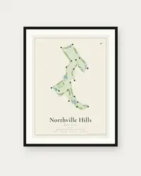 Northville Hills Golf Club map print, framed poster