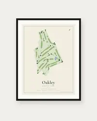 Oakley Country Club map print, framed poster