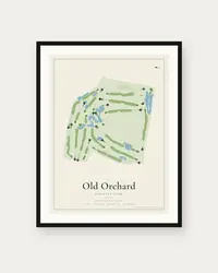 Old Orchard Country Club map print, framed poster
