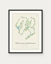 Olde Sycamore Golf Plantation map print, framed poster