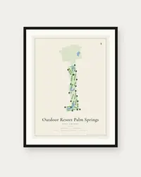 Outdoor Resort Palm Springs map print, framed poster