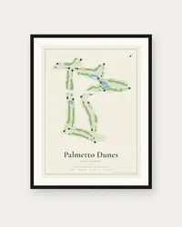 Palmetto Dunes - George Fazio Golf Course map print, framed poster