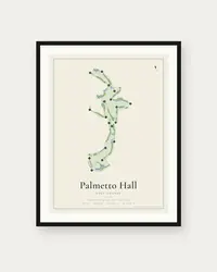 Palmetto Hall - Robert Cupp Golf Course map print, framed poster