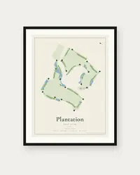 Plantation Golf Club map print, framed poster