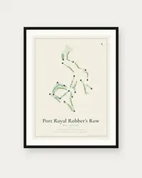 Port Royal Robber's Row Golf Course map print, framed poster