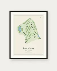 Presidents Golf Course map print, framed poster