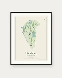 Riverbend Country Club map print, framed poster