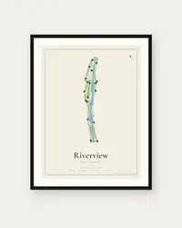 Riverview Golf Course map print, framed poster