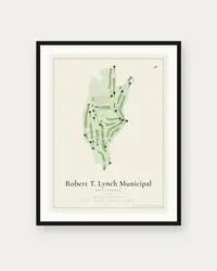 Robert T. Lynch Municipal Golf Course map print, framed poster