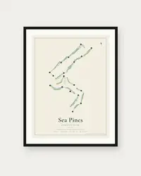 Sea Pines Country Club map print, framed poster
