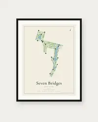 Seven Bridges Golf Club map print, framed poster