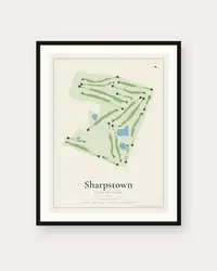 Sharpstown Country Club map print, framed poster