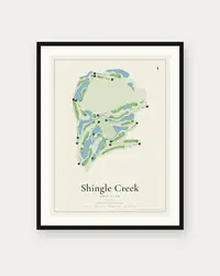 Shingle Creek Golf Club map print, framed poster