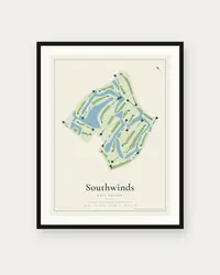 Southwinds Golf Course map print, framed poster