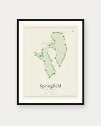 Springfield Golf Club map print, framed poster