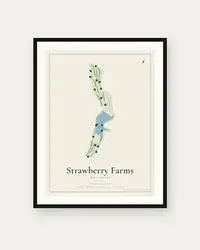 Strawberry Farms Golf Club map print, framed poster
