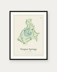 Tarpon Springs Golf Course map print, framed poster