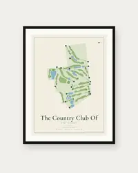 The Country Club Of Orlando map print, framed poster