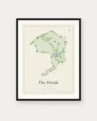 The Divide Golf Club map print, framed poster