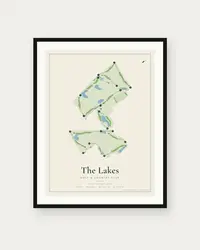 The Lakes Golf & Country Club map print, framed poster