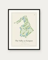 The Valley at Eastport Golf Club map print, framed poster