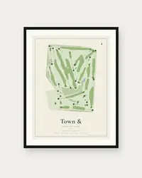 Town & Country Club map print, framed poster