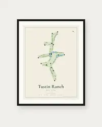 Tustin Ranch Golf Club map print, framed poster