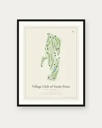 Village Club of Sands Point map print, framed poster