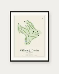 William J. Devine Golf Course map print, framed poster