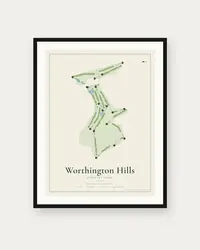 Worthington Hills Country Club map print, framed poster