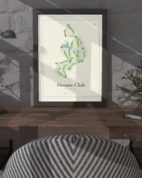 Dormie Club map print, framed in a room