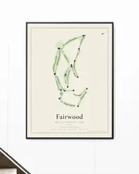 Fairwood Golf & Country Club map print, framed in a room