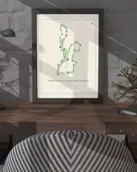 Hackler Course at Coastal Carolina University map print, framed in a room