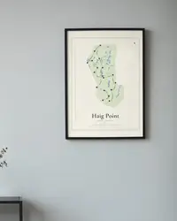 Haig Point map print, framed in a room