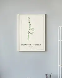 McDowell Mountain Golf Club map print, framed in a room