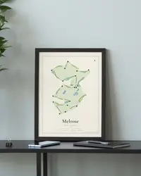 Melrose map print, framed in a room
