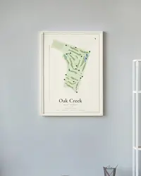 Oak Creek Golf Course (Irvine) map print, framed in a room