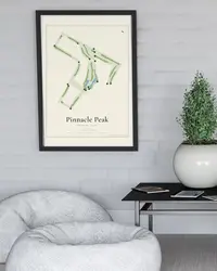 Pinnacle Peak Country Club map print, framed in a room