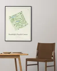 Randolph (North) Course map print, framed in a room