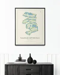 Stoneybrook Golf Club-Estero map print, framed in a room