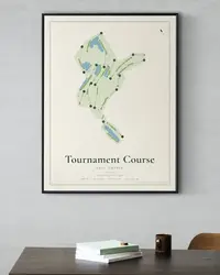 Tournament Course map print, framed in a room