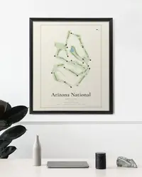 Arizona National Golf Club map print, in a second room